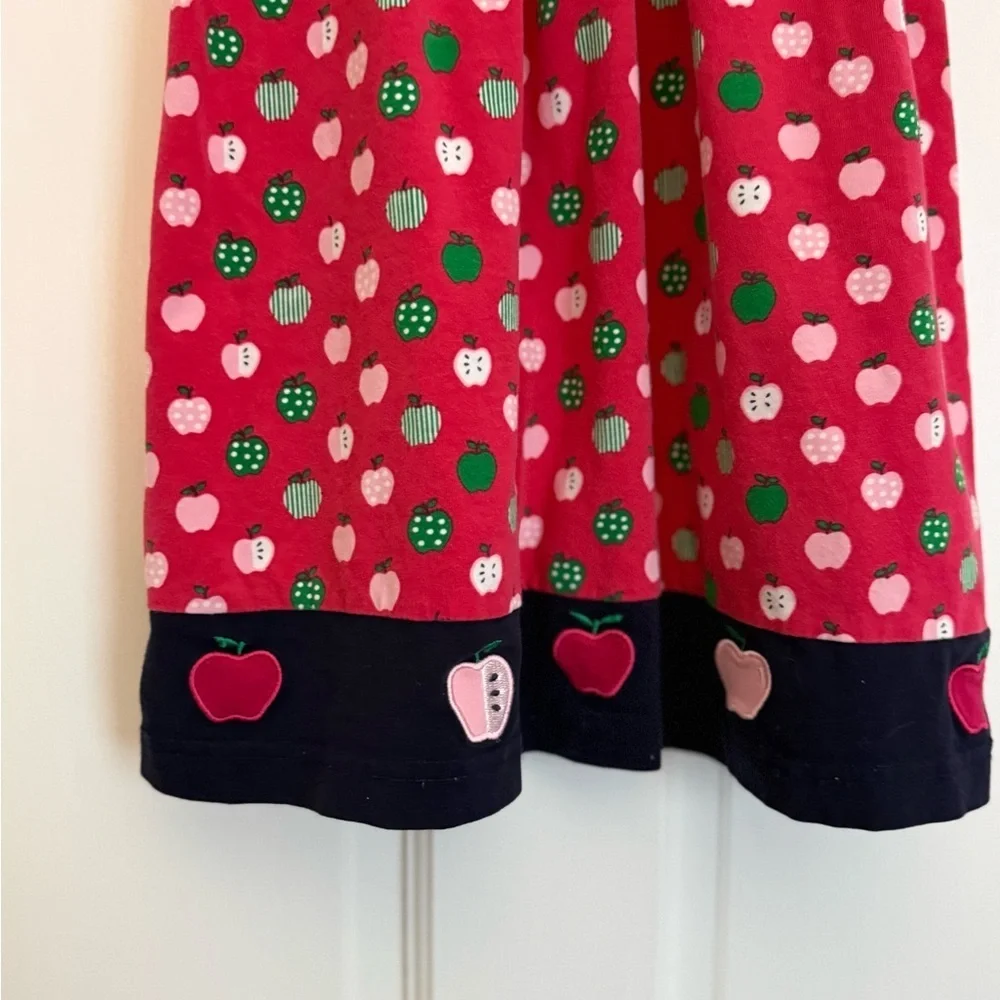 Florence Eiseman Pink and Green Apple Print short sleeve cotton dress EUC 6X